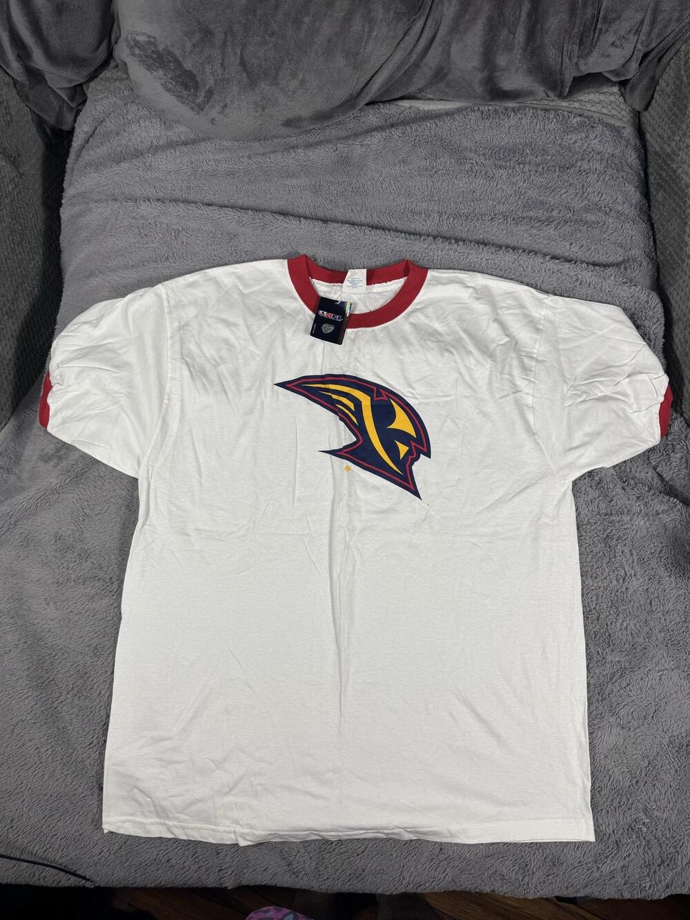 Majestic Shirt Mens 2XL White Red AFL Logo Ringer Short Sleeve Tee Football